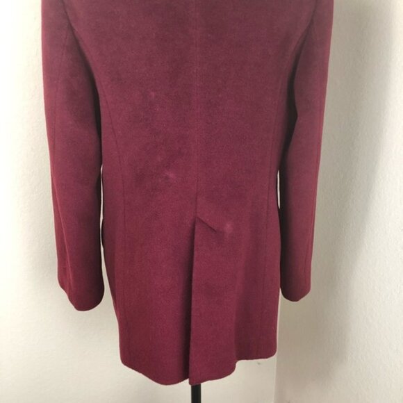 Cinzia Rocca Cranberry Red Wool Coat Jacket 10 - Picture 7 of 12